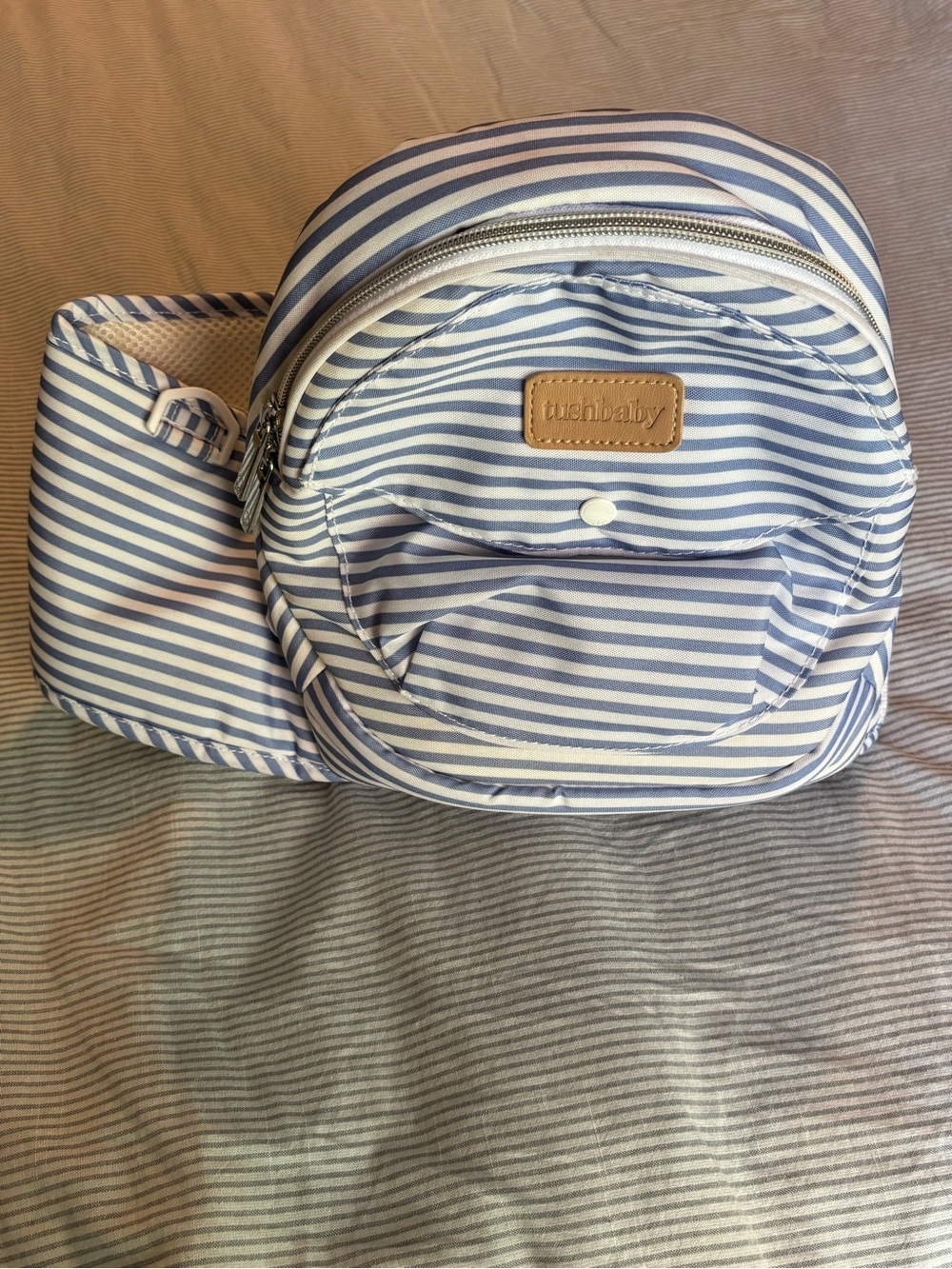 TUSHBABY Blue Striped Baby Hip Carrier